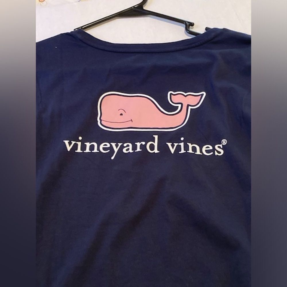 Vineyard Vines Whale Logo Women’s Long-Sleeve Performance Shirt Size L Navy Blue - Picture 3 of 8